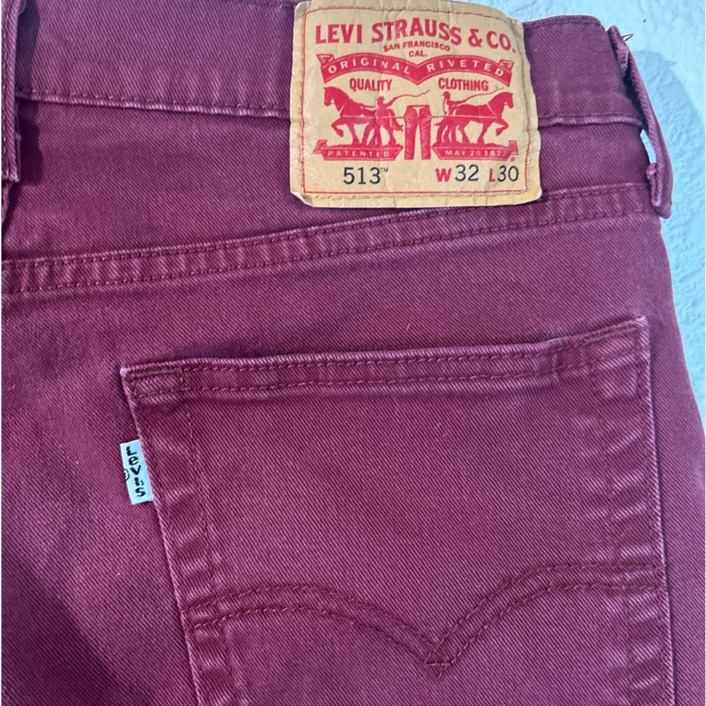 Vintage White Tab Levi’s 513 32X30 Red jeans Rare 1990’s 80’s
